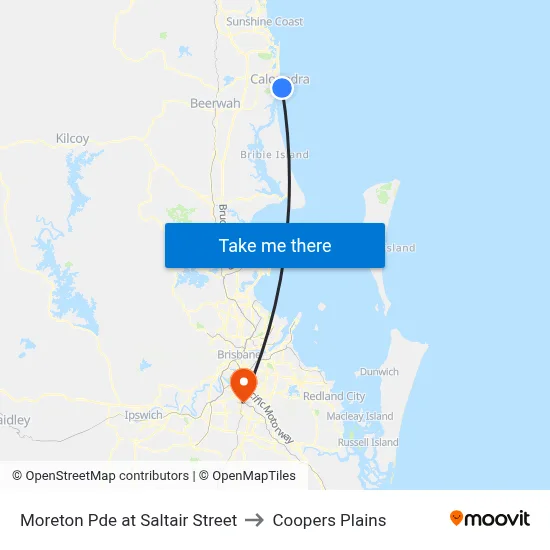 Moreton Pde at Saltair Street to Coopers Plains map