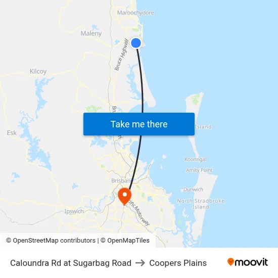 Caloundra Rd at Sugarbag Road to Coopers Plains map