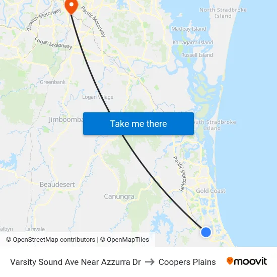 Varsity Sound Ave Near Azzurra Dr to Coopers Plains map