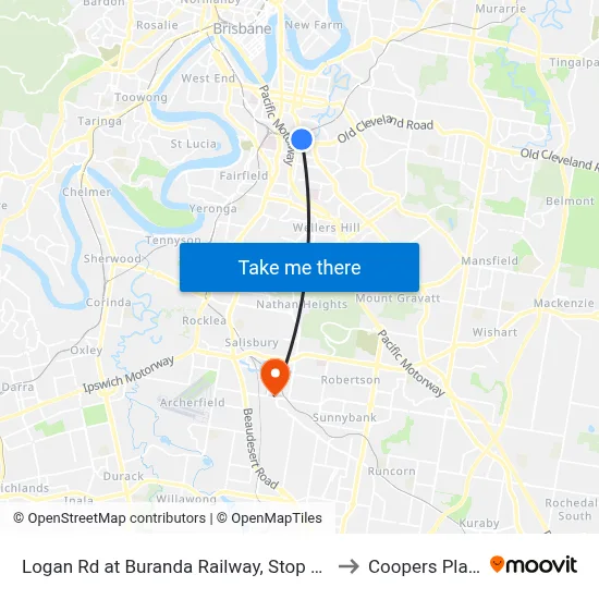 Logan Rd at Buranda Railway, Stop 14/16 to Coopers Plains map