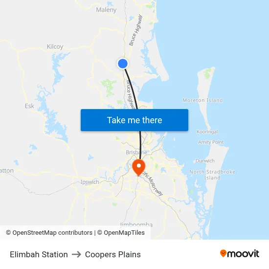 Elimbah Station to Coopers Plains map