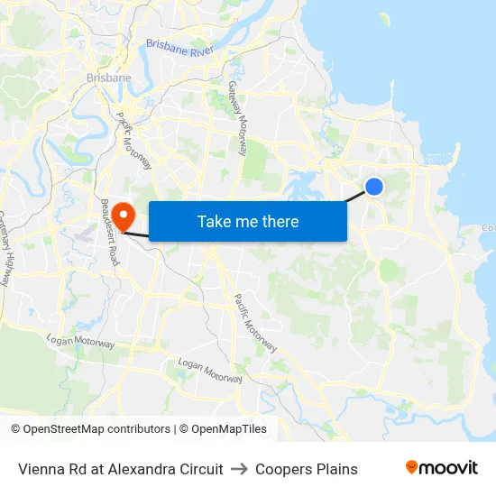 Vienna Rd at Alexandra Circuit to Coopers Plains map