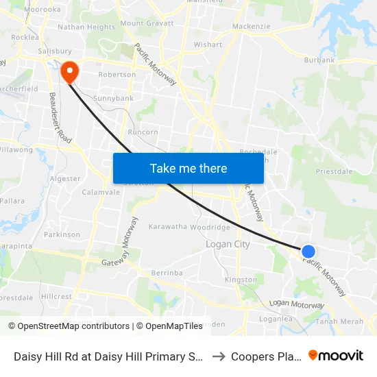 Daisy Hill Rd at Daisy Hill Primary School to Coopers Plains map