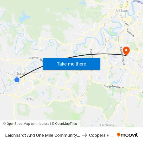 Leichhardt And One Mile Community Centre to Coopers Plains map
