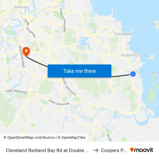 Cleveland Redland Bay Rd at Double Jump Road to Coopers Plains map