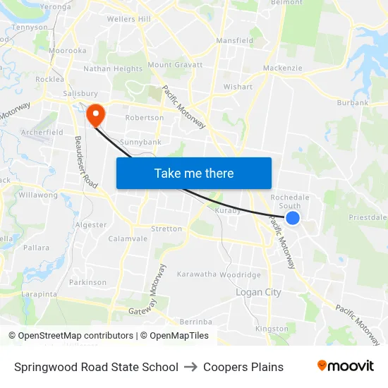 Springwood Road State School to Coopers Plains map