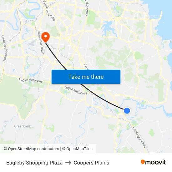 Eagleby Shopping Plaza to Coopers Plains map