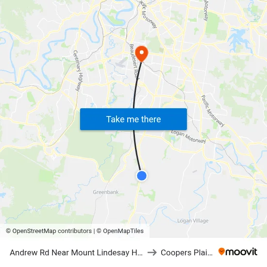 Andrew Rd Near Mount Lindesay Hwy to Coopers Plains map