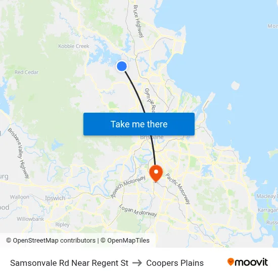 Samsonvale Rd Near Regent St to Coopers Plains map