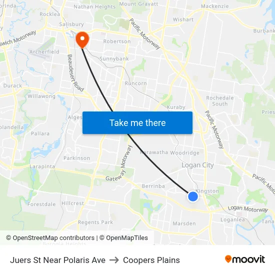 Juers St Near Polaris Ave to Coopers Plains map