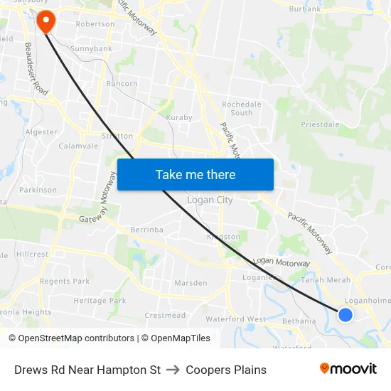 Drews Rd Near Hampton St to Coopers Plains map