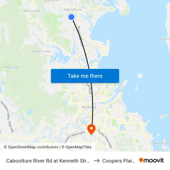 Caboolture River Rd at Kenneth Street to Coopers Plains map