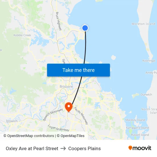 Oxley Ave at Pearl Street to Coopers Plains map
