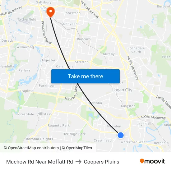 Muchow Rd Near Moffatt Rd to Coopers Plains map