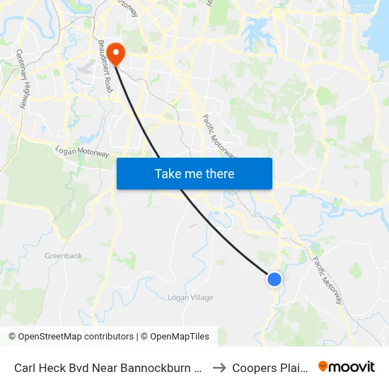 Carl Heck Bvd Near Bannockburn Rd to Coopers Plains map