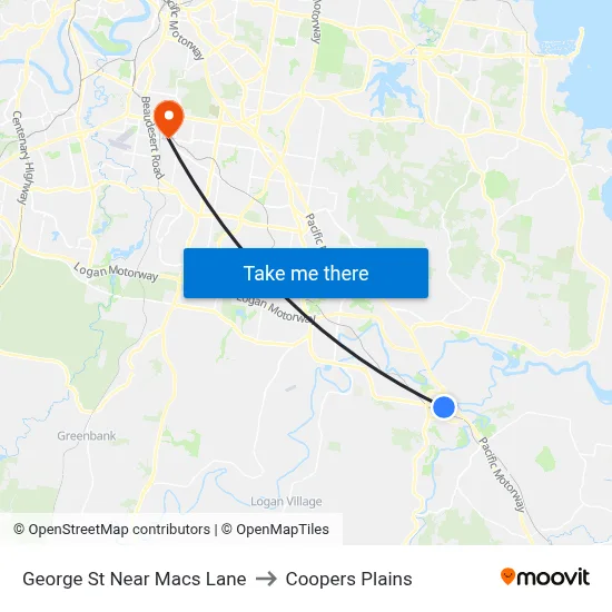 George St Near Macs Lane to Coopers Plains map