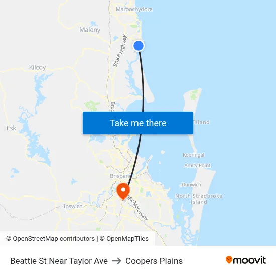 Beattie St Near Taylor Ave to Coopers Plains map