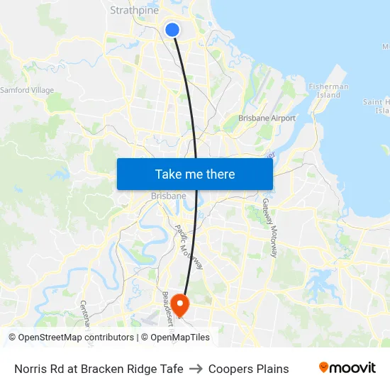 Norris Rd at Bracken Ridge Tafe to Coopers Plains map
