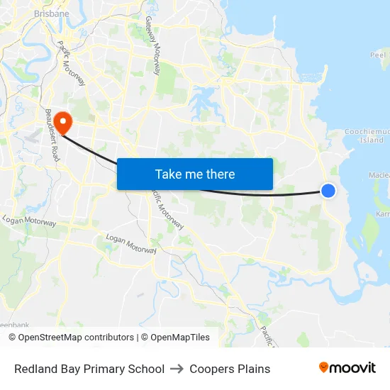 Redland Bay Primary School to Coopers Plains map