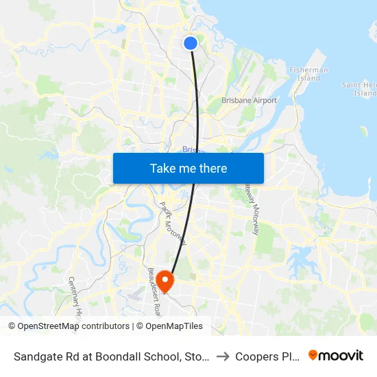 Sandgate Rd at Boondall School, Stop 20/21 to Coopers Plains map