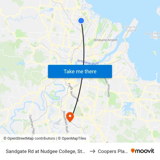 Sandgate Rd at Nudgee College, Stop 17 to Coopers Plains map