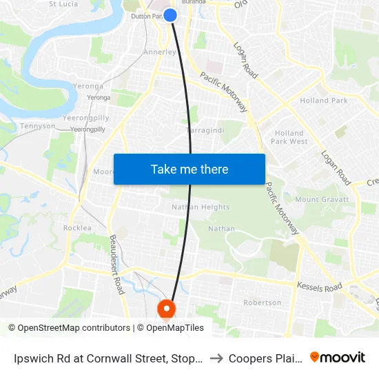 Ipswich Rd at Cornwall Street, Stop 15 to Coopers Plains map