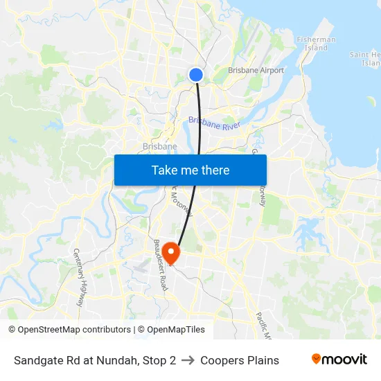 Sandgate Rd at Nundah, Stop 2 to Coopers Plains map