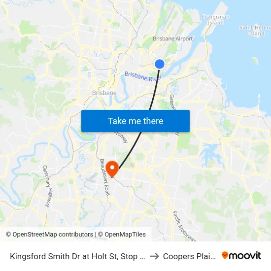 Kingsford Smith Dr at Holt St, Stop 43 to Coopers Plains map