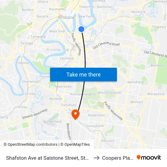 Shafston Ave at Salstone Street, Stop 11 to Coopers Plains map