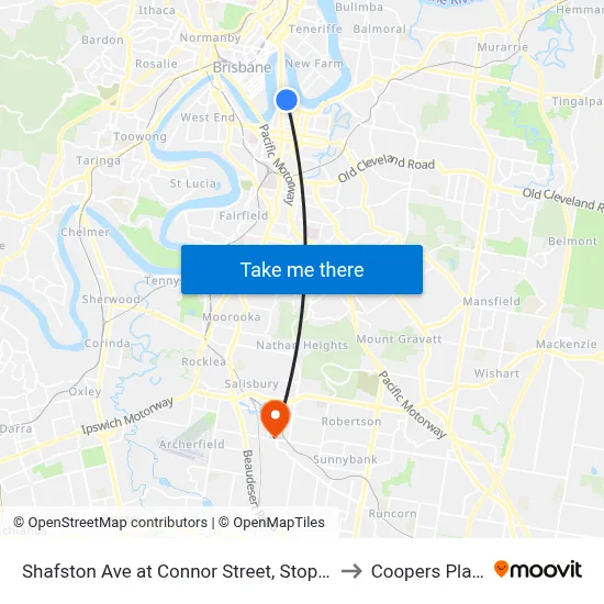 Shafston Ave at Connor Street, Stop 10/6 to Coopers Plains map
