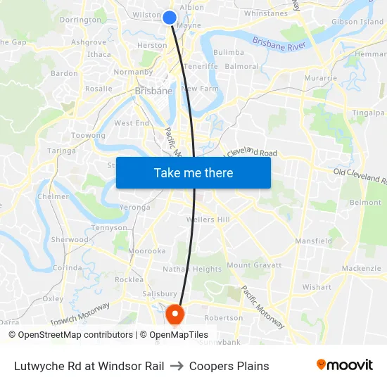 Lutwyche Rd at Windsor Rail to Coopers Plains map