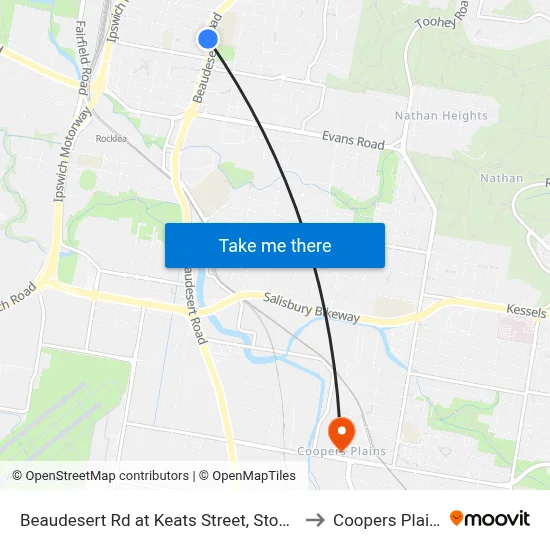 Beaudesert Rd at Keats Street, Stop 35 to Coopers Plains map