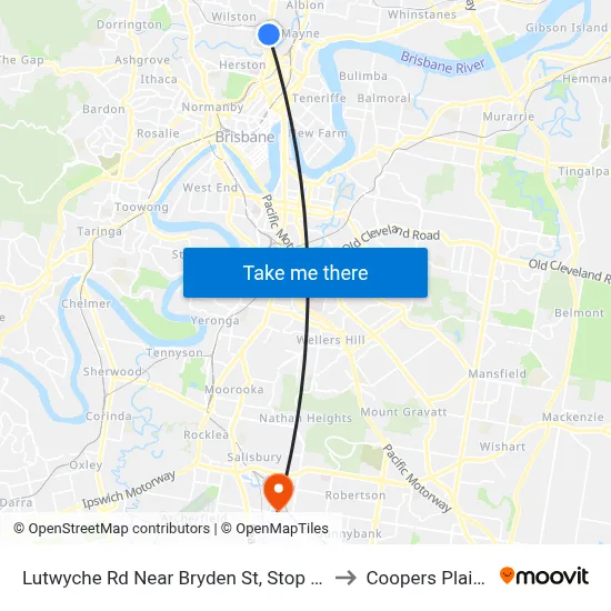 Lutwyche Rd Near Bryden St, Stop 11 to Coopers Plains map