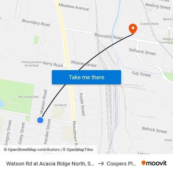 Watson Rd at Acacia Ridge North, Stop 59 to Coopers Plains map