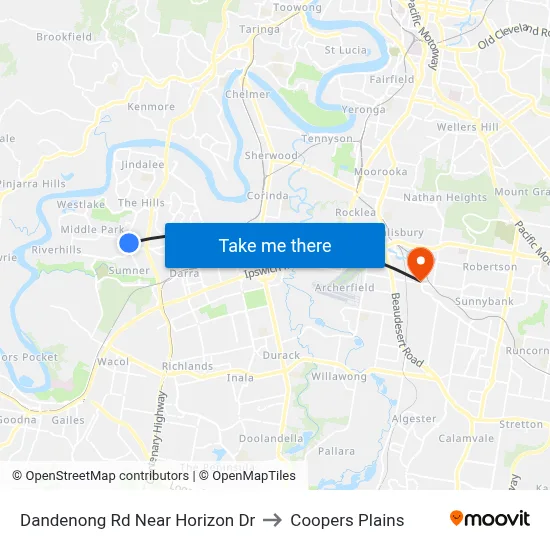 Dandenong Rd Near Horizon Dr to Coopers Plains map