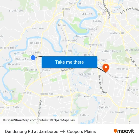 Dandenong Rd at Jamboree to Coopers Plains map