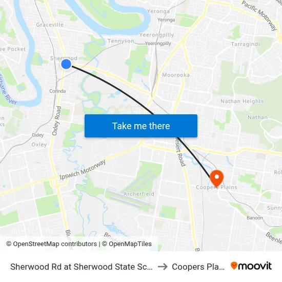 Sherwood Rd at Sherwood State School to Coopers Plains map