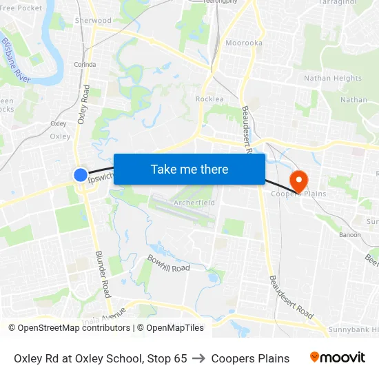 Oxley Rd at Oxley School, Stop 65 to Coopers Plains map