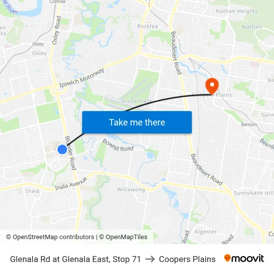 Glenala Rd at Glenala East, Stop 71 to Coopers Plains map