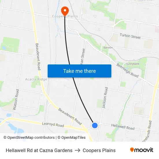 Hellawell Rd at Cazna Gardens to Coopers Plains map