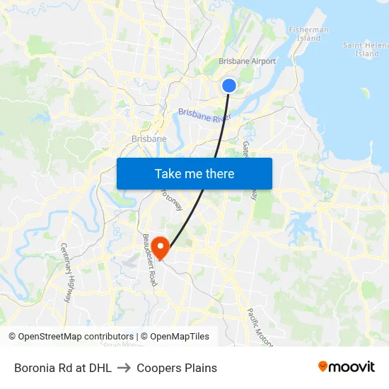 Boronia Rd at DHL to Coopers Plains map