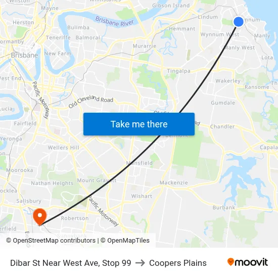 Dibar St Near West Ave, Stop 99 to Coopers Plains map