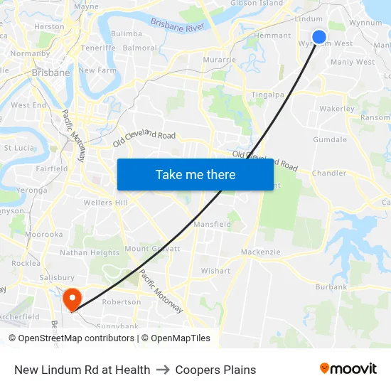 New Lindum Rd at Health to Coopers Plains map