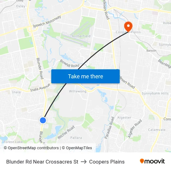 Blunder Rd Near Crossacres St to Coopers Plains map