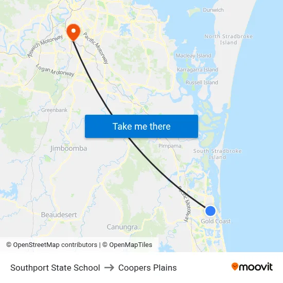 Southport State School to Coopers Plains map