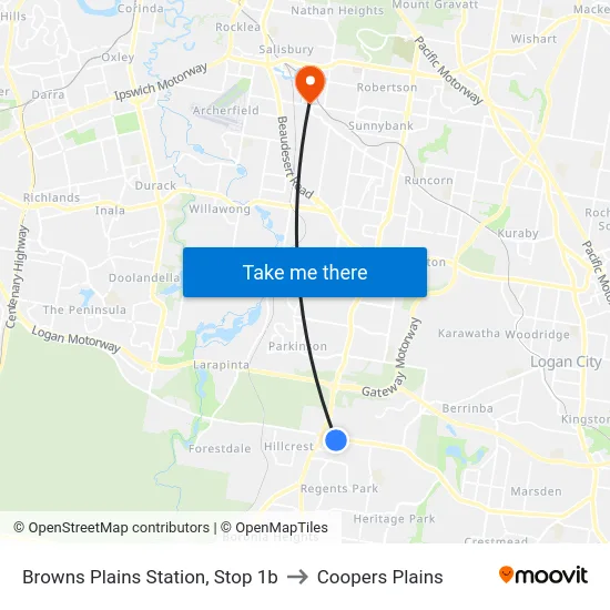 Browns Plains Station, Stop 1b to Coopers Plains map