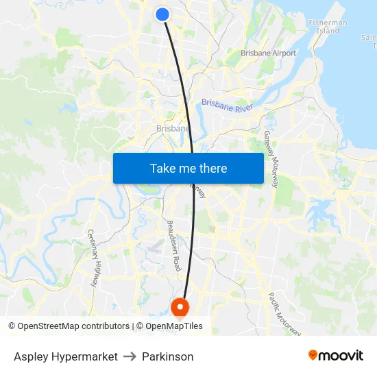 Aspley Hypermarket to Parkinson map