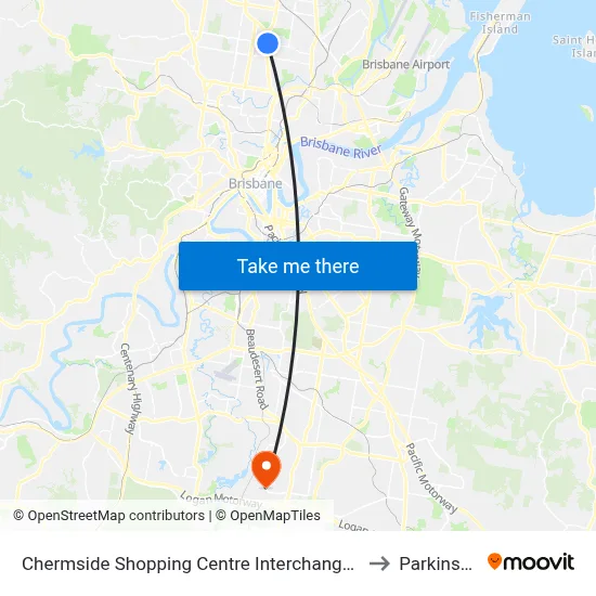 Chermside Shopping Centre Interchange H to Parkinson map