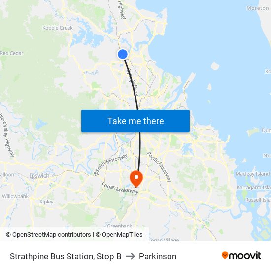 Strathpine Bus Station, Stop B to Parkinson map