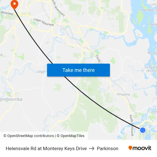Helensvale Rd at Monterey Keys Drive to Parkinson map